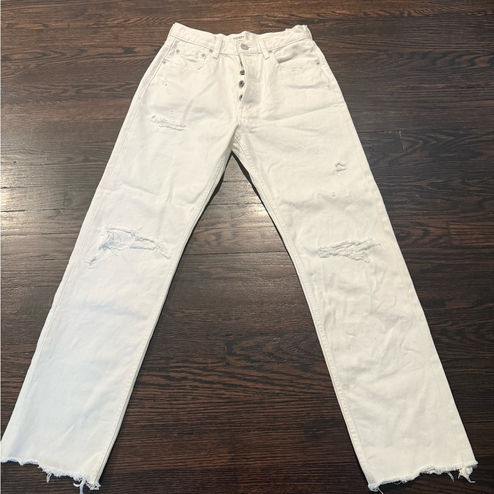 Mousy Vintage “Howa” White distressed jeans, size 27
